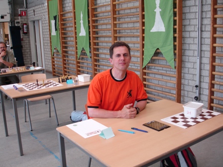 Dutch solver Johan de Boer at a Belgian Solving Championship.